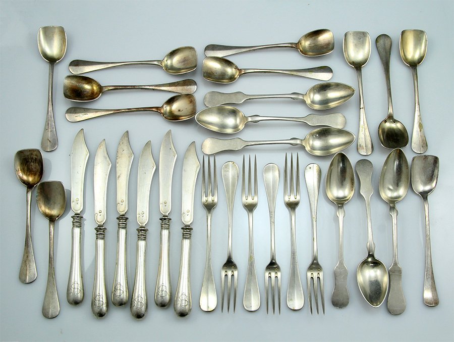 Lot of Austro-Hungarian silver cutlery (1 of 2)
