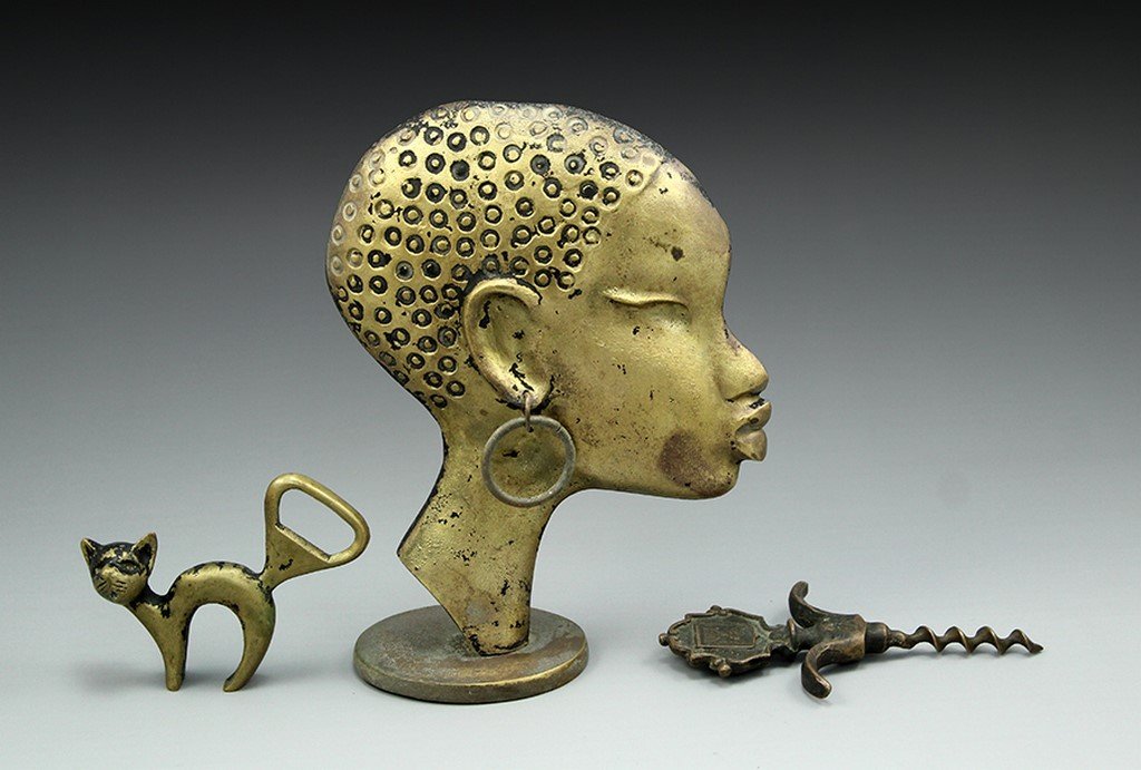 Lot of three 1950s-1960s Israeli brass items (1 of 1)