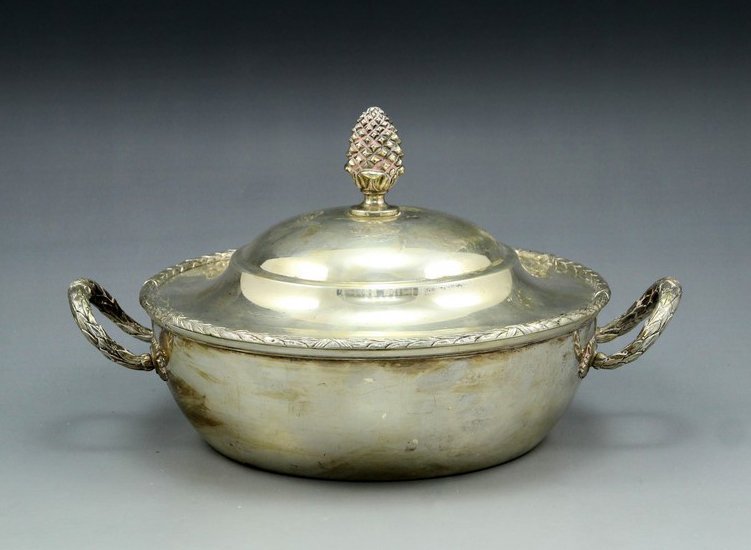 German Neoclassical silver lidded bowl (1 of 3)