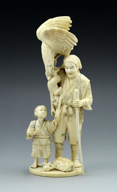 Japanese Ivory Okimono (1 of 2)
