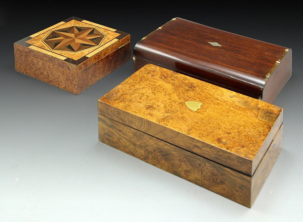 Lot of 3 Vintage Wooden Boxes (1 of 2)