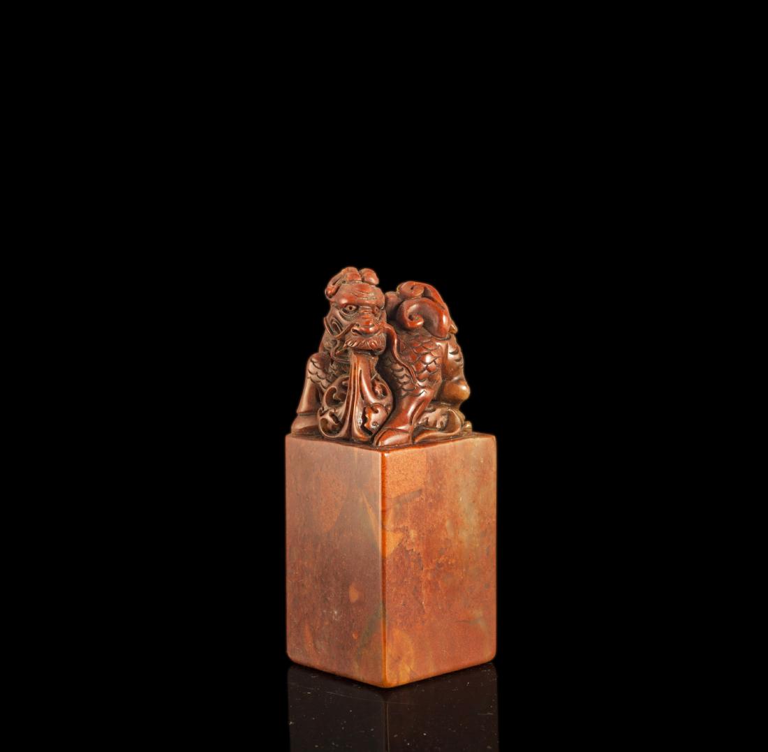Antique Carving Shoushan Stone Seal (1 of 8)