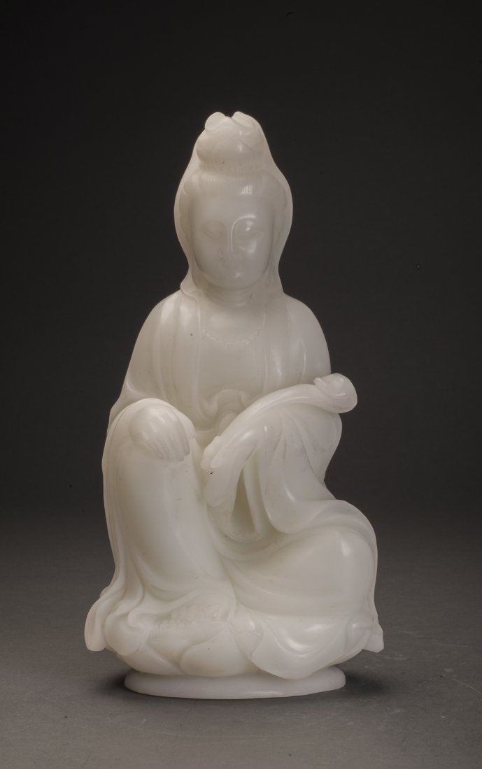 A Fine White Stone Sculpture of GuanYin (1 of 8)