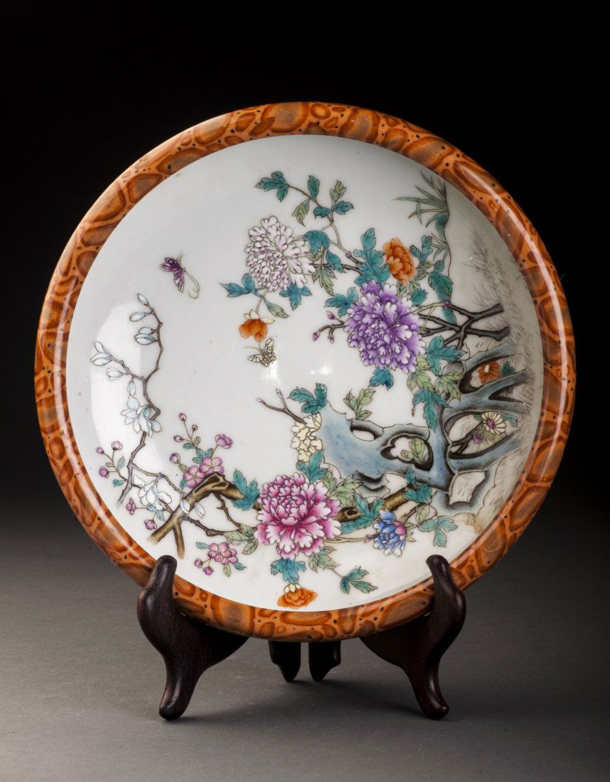 18thC Qing Style Multicolor Narcissus Flower Pot (1 of 6)