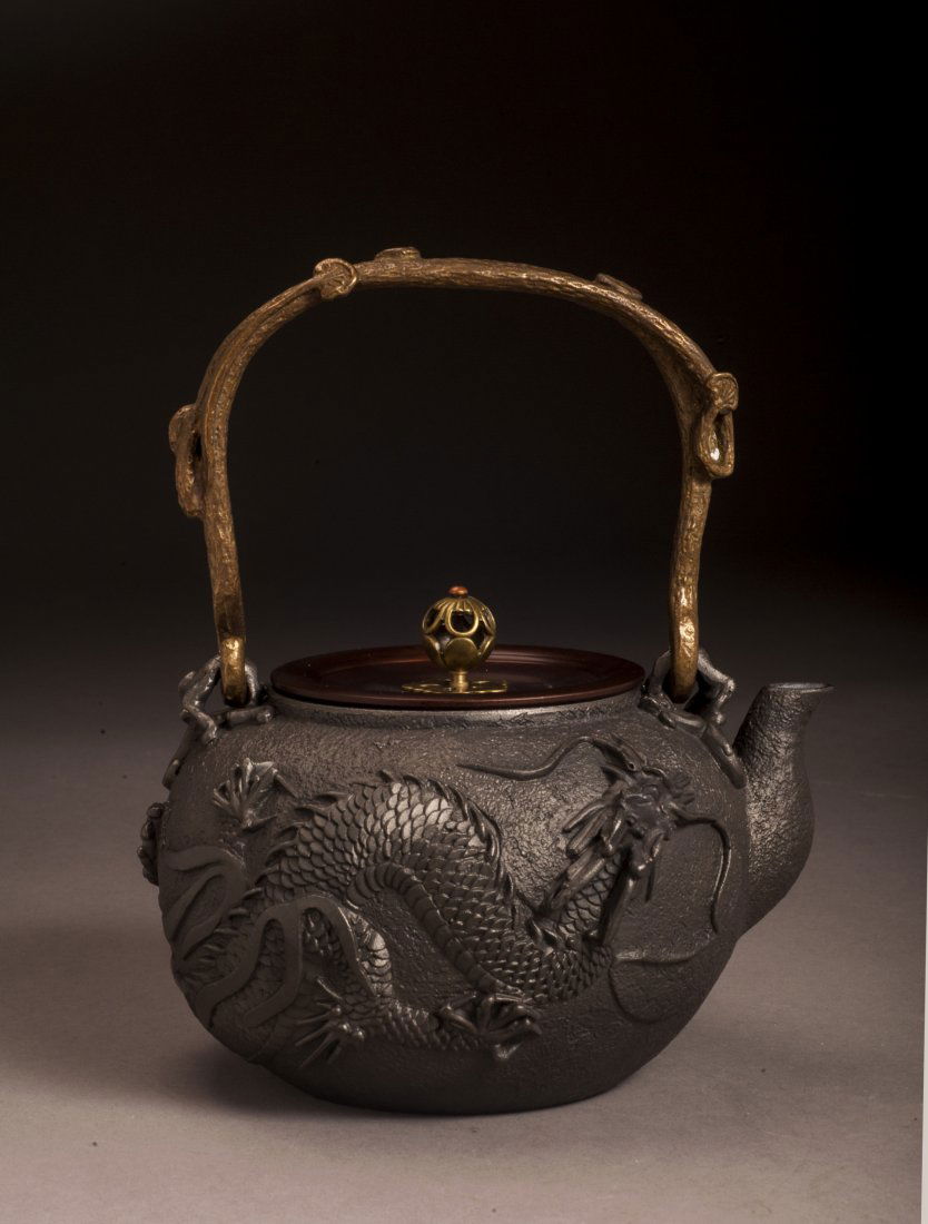 Vintage Carving Iron Kettle (1 of 8)