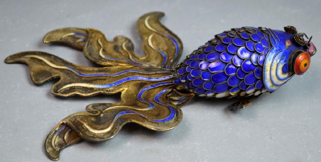 Chinese Silver & Enamel Golden Fish (1 of 9)