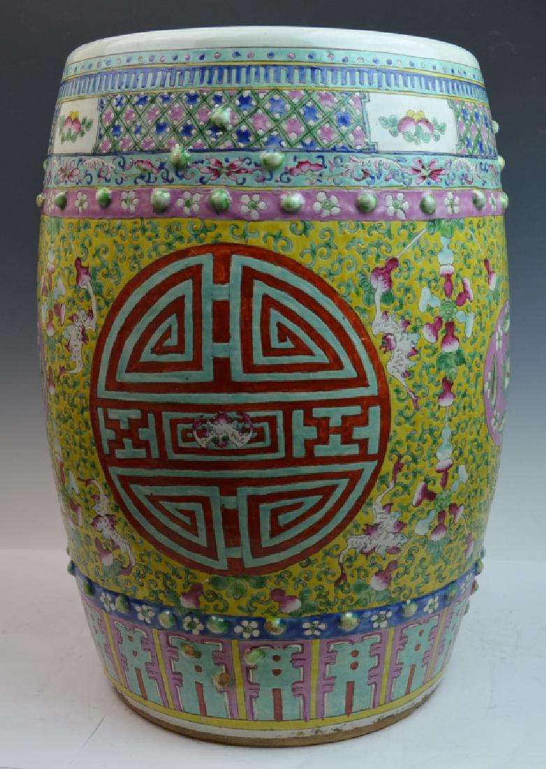 Chinese Famille Rose Porcelain Garden Seat (1 of 6)