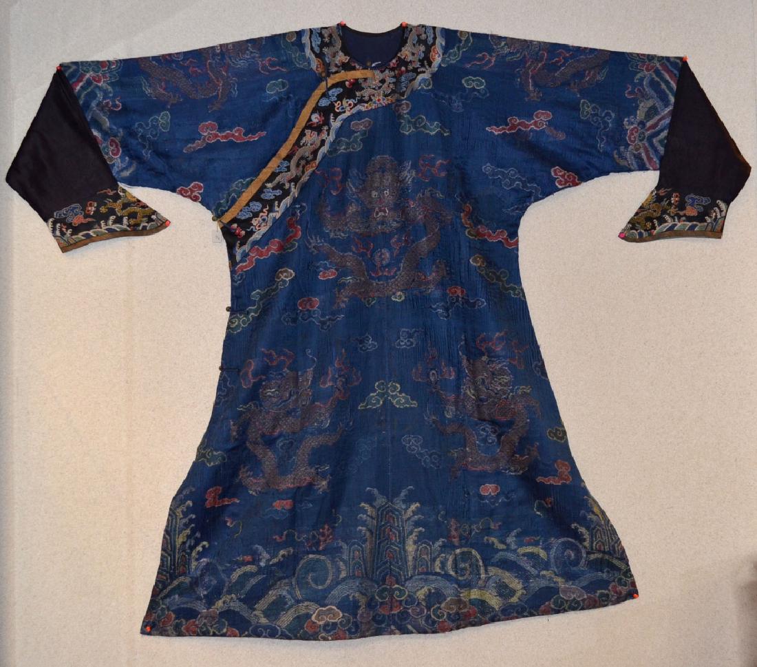 19th C. Chinese Antique Embroidery Dragon Robe (1 of 11)