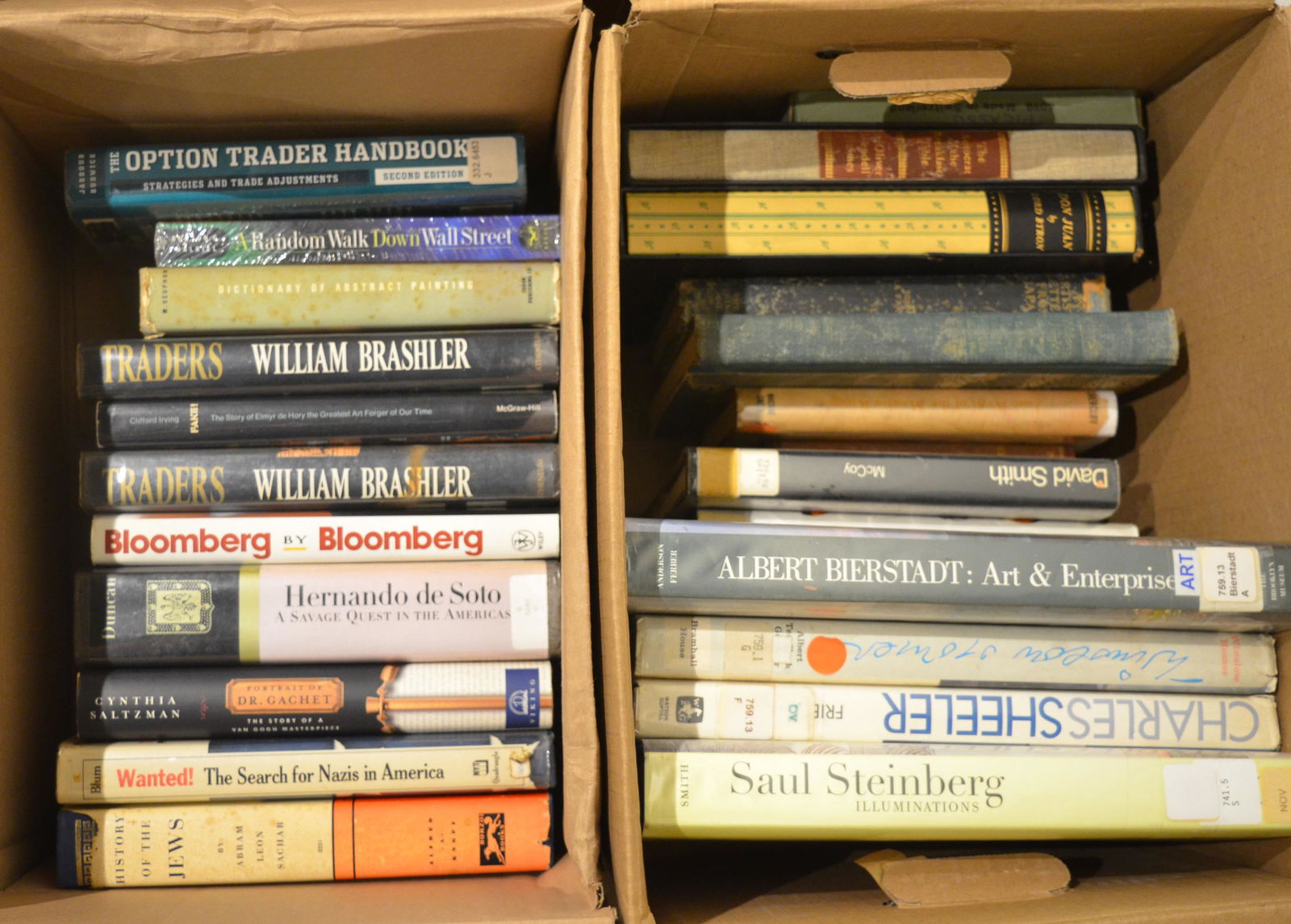 A Large Collection of Art Reference/Business Books: A Large Collection of Art Reference/ Business Books Including Saul Steiberg, Albert Bierstadt, Bloomberg and more.