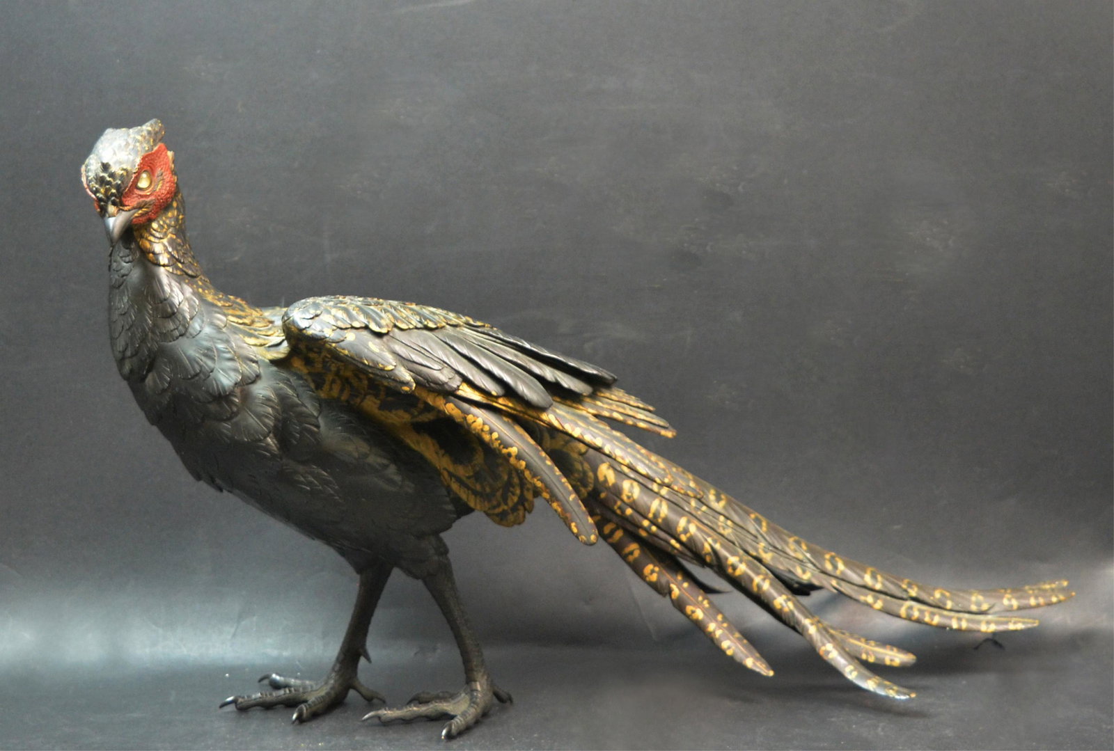 A Large Japanese Bronze & Mixed Metal Pheasant (1 of 5)