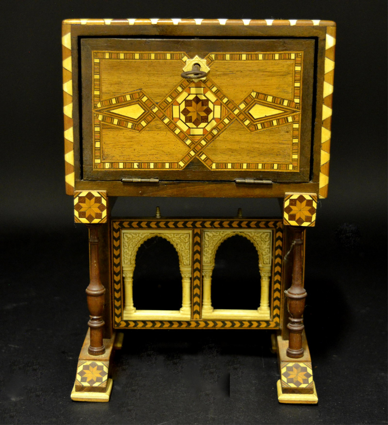 Rare Miniature Wood Inlaid Salesman Sample (1 of 9)