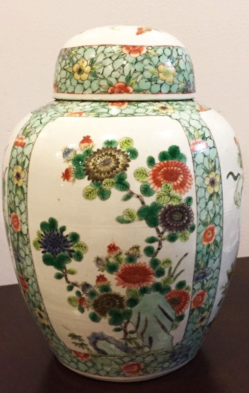 Chinese Famille Verte Ginger Jar and Cover (1 of 6)