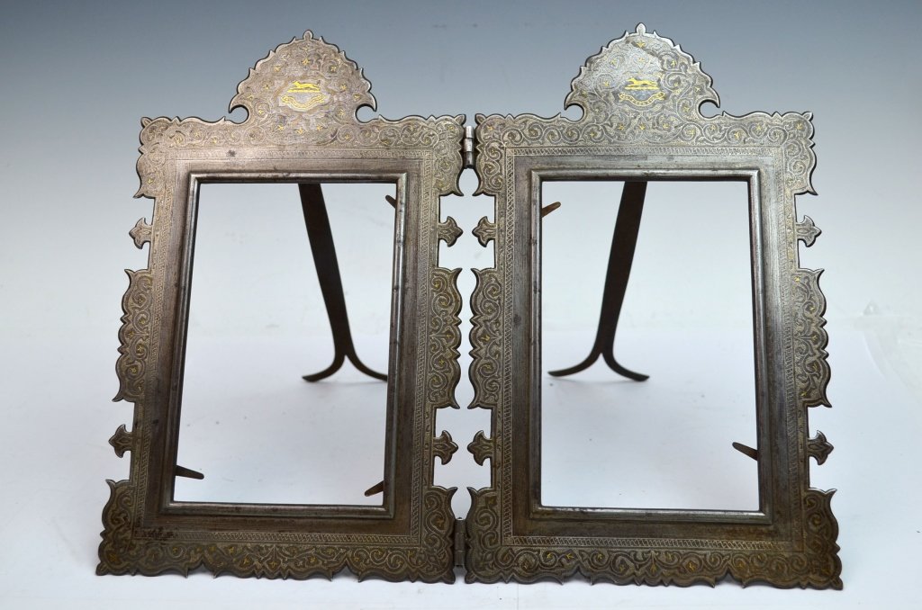 Islamic Steel Inlaid Frame: Measures 12''× 10'' ×8''.