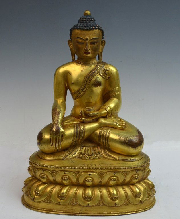 Chinese Bronze Gilt Buddha Statue (1 of 10)