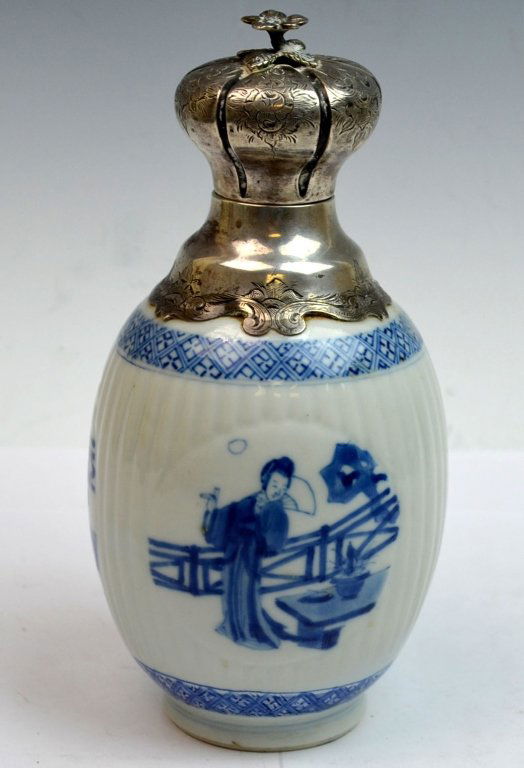 Chinese Porcelain with Silver Mounted Tea Caddy (1 of 6)