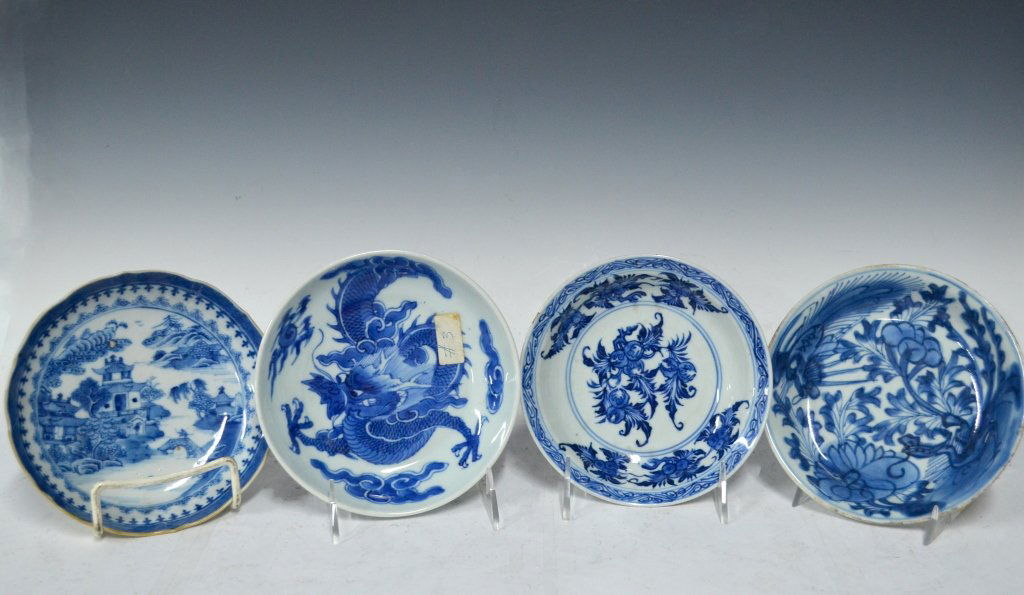 4 Chinese 18/19th Chinese B&W Porcelain Plates (1 of 7)