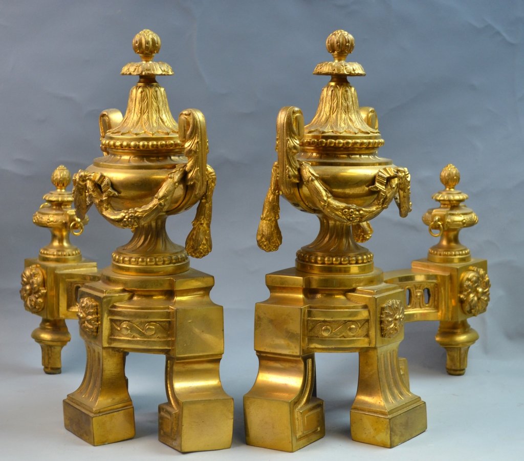 French Gilt Bronze Chenets for the Fireplace (1 of 7)