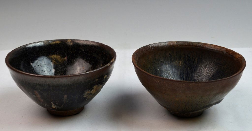 Two Chinese Jian Ware "Hare's Fur" Porcelain Bowls (1 of 10)