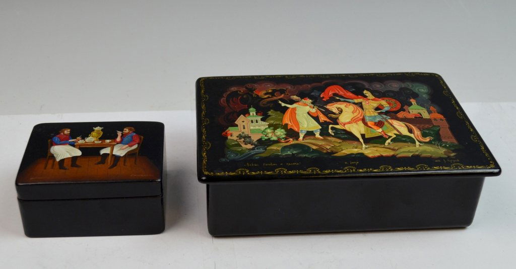 2 Russian Paper Mache Boxes (1 of 6)