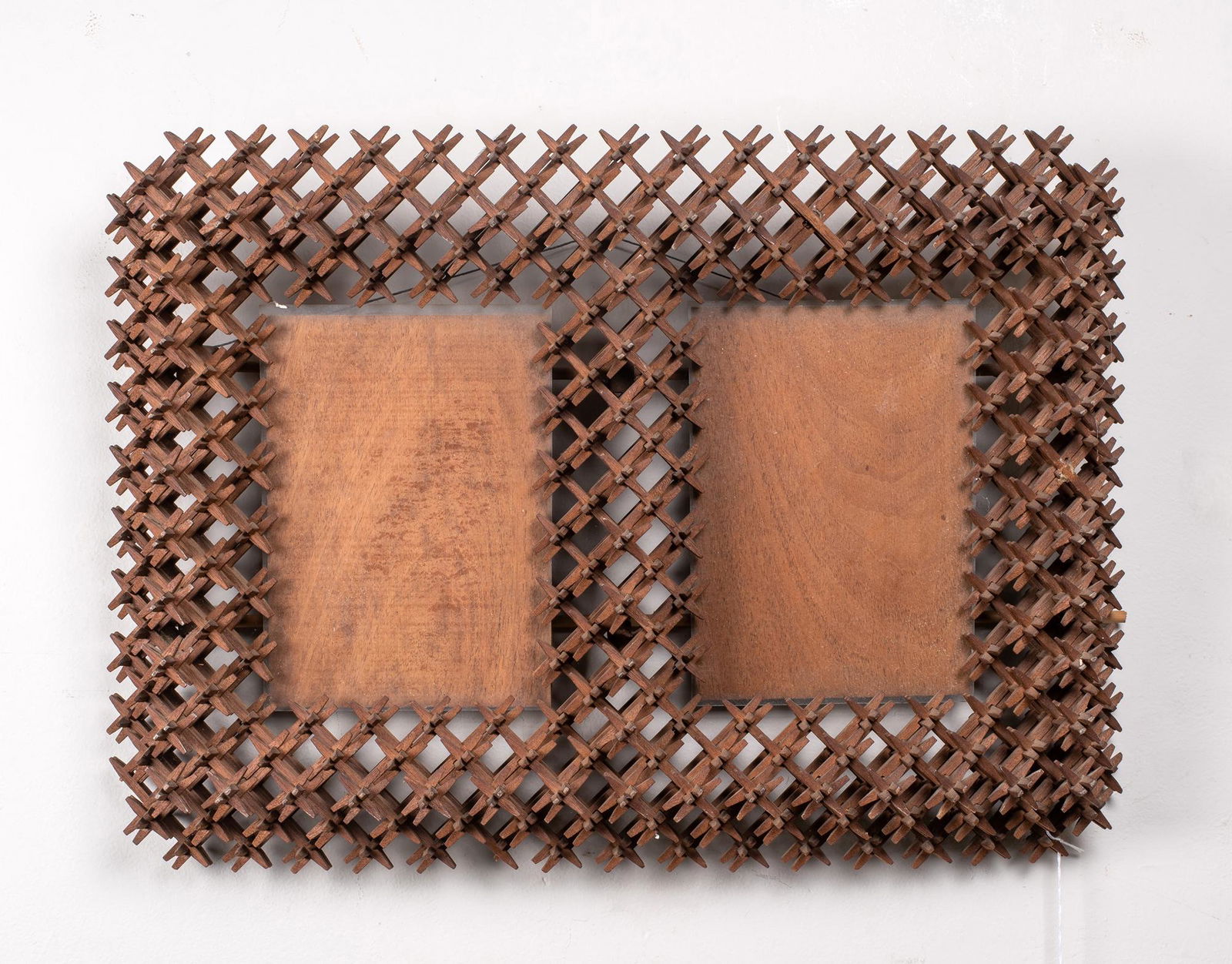 Tramp Art Double Frame "Crown of Thorn" Construction (1 of 5)