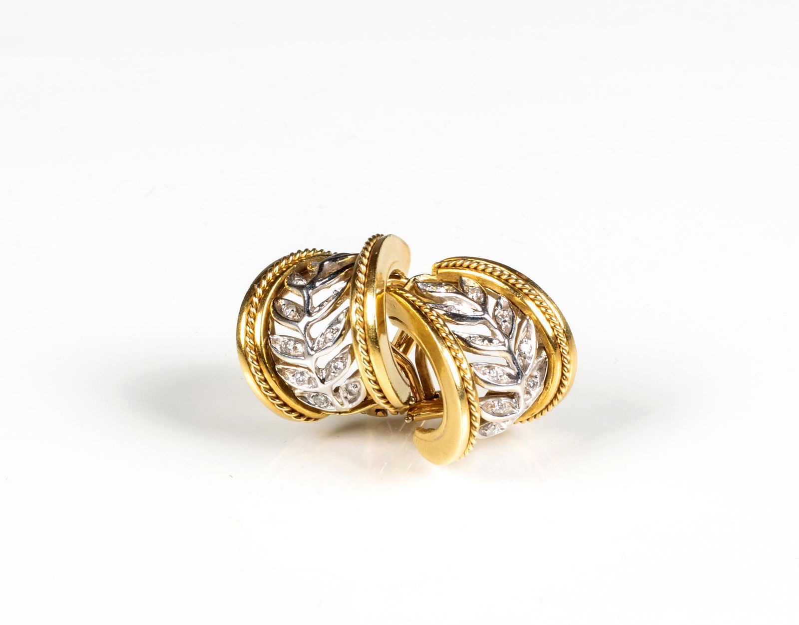 SeidenGang 18K Two Tone Gold and Diamond Hoop Earrings (1 of 7)