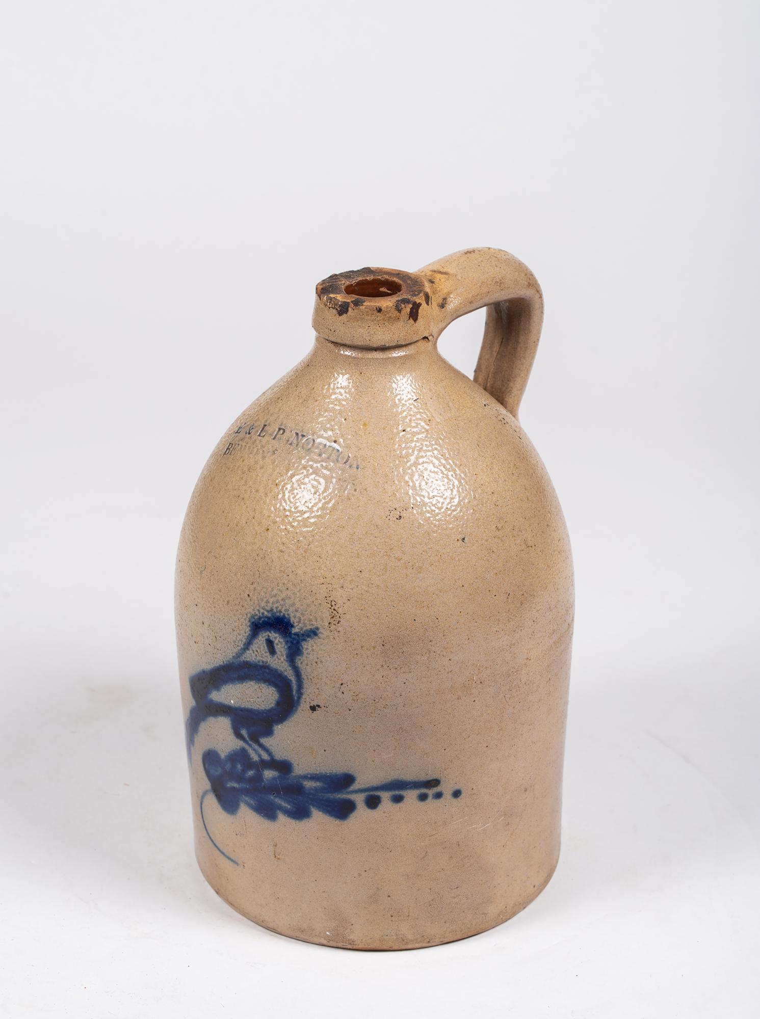 E & L.P. Norton, Bennington VT One Gallon Jug with Blue (1 of 5)