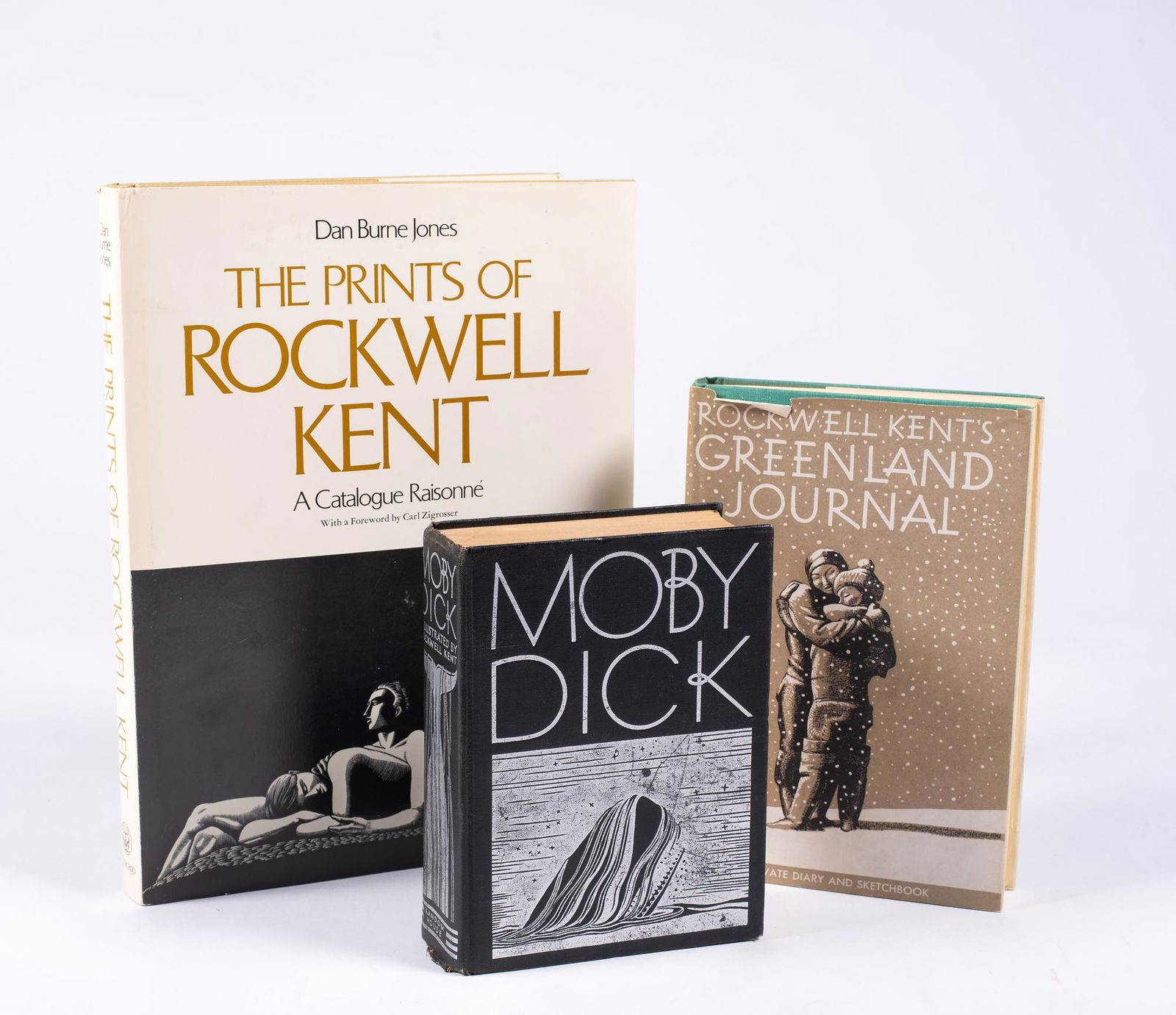 Three Rockwell Kent Books, Rockwellâ€™s Greenland: Three Rockwell Kent Books, Rockwell’s Greenland Journal (Lex Press, 1962). First edition. Herman Melville, Moby Dick or The Whale (New York: Random House, 1930). No dust jacket. Dan Burne Jones,