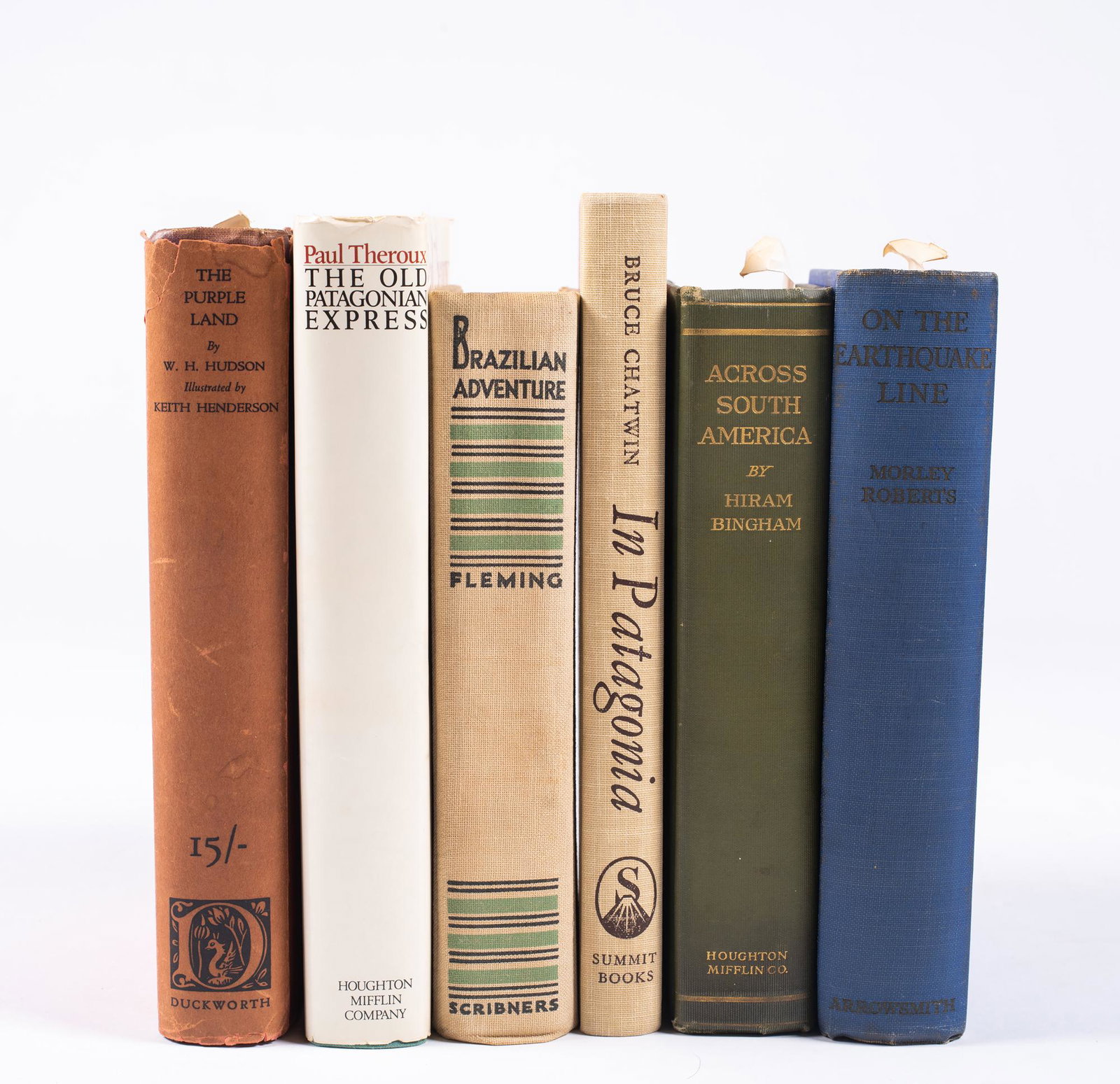 Six Books on South America: Six Books on South America, A) Paul Theroux, The Old Patagonian Express (Boston: Houghton Mifflin, 1979). B) Hiram Bingham, Across South America (Boston: Houghton Mifflin, 1911). First edition. C) Bru