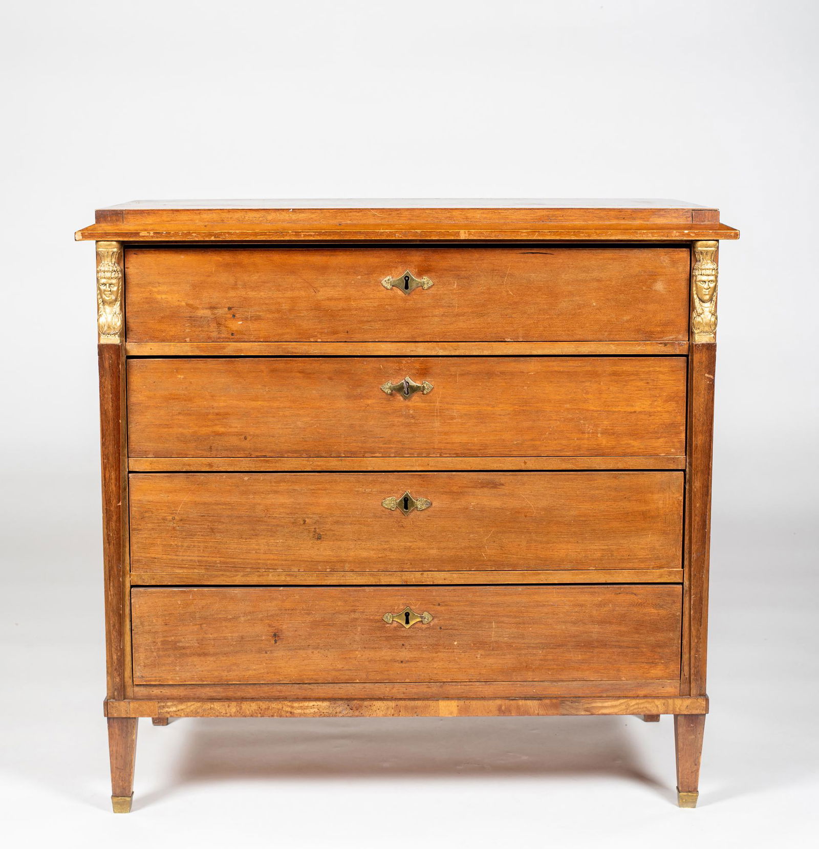 E19thC Swedish Biedermeier Light Wood Four Drawer Chest (1 of 6)