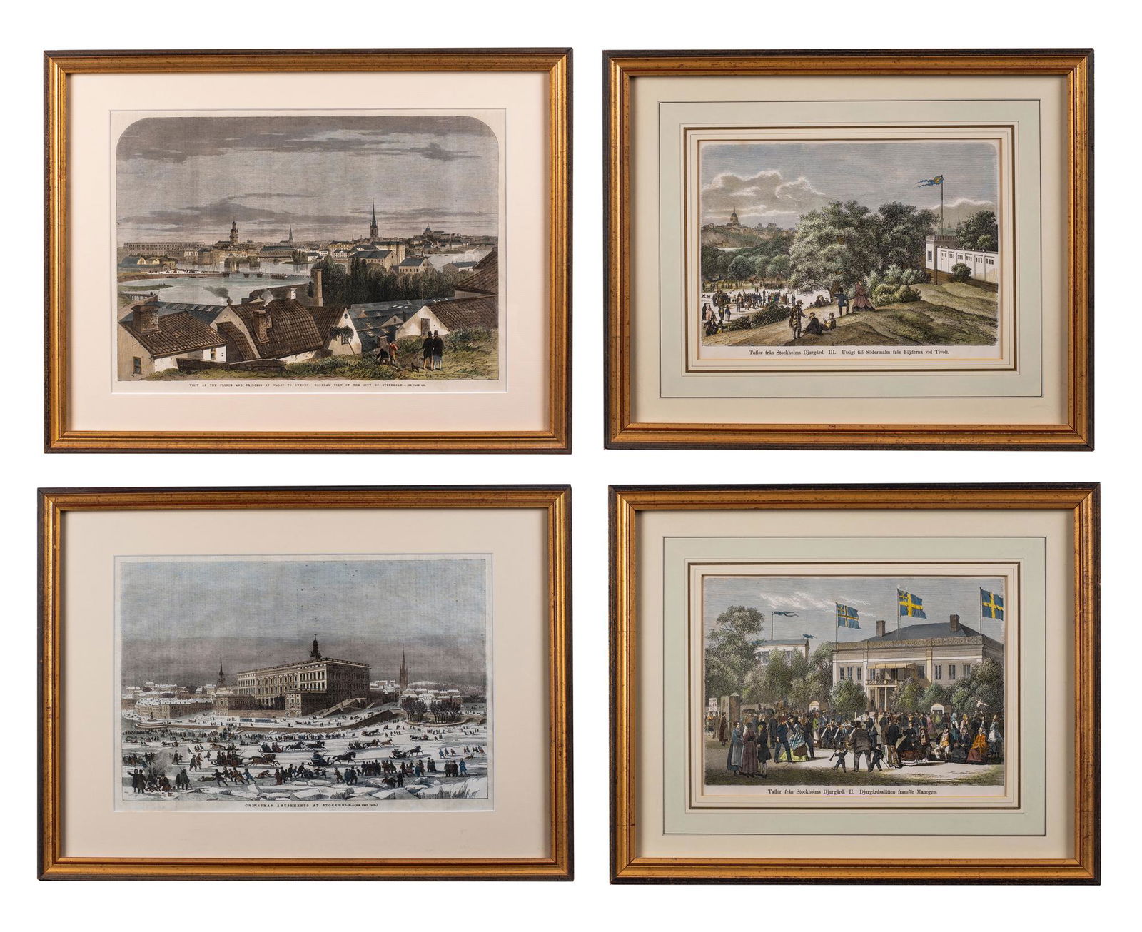 Four 19th/20thC Stockholm Hand Colored Prints (1 of 10)