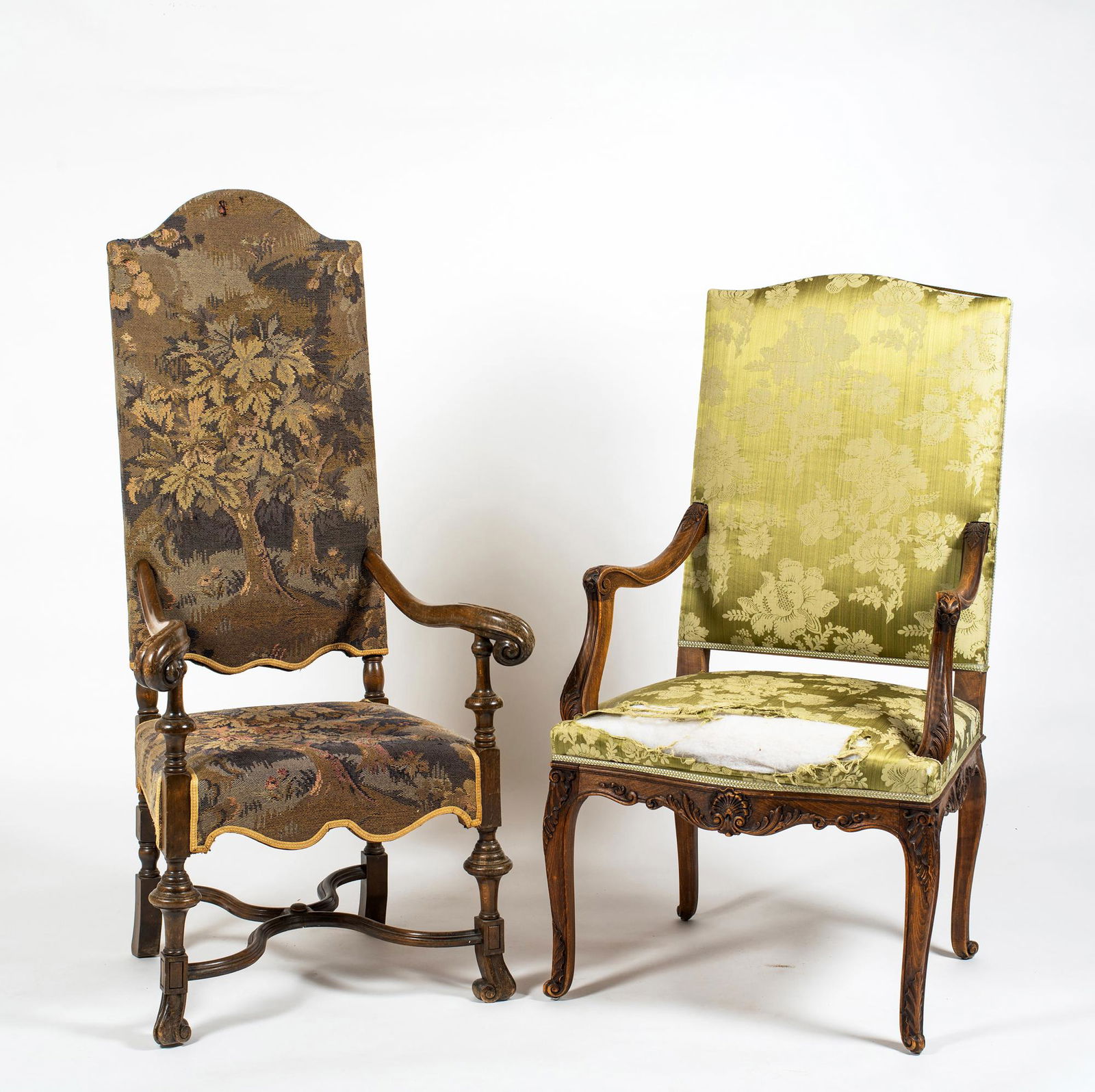 Two Reproduction Continental Style Armchairs (1 of 8)