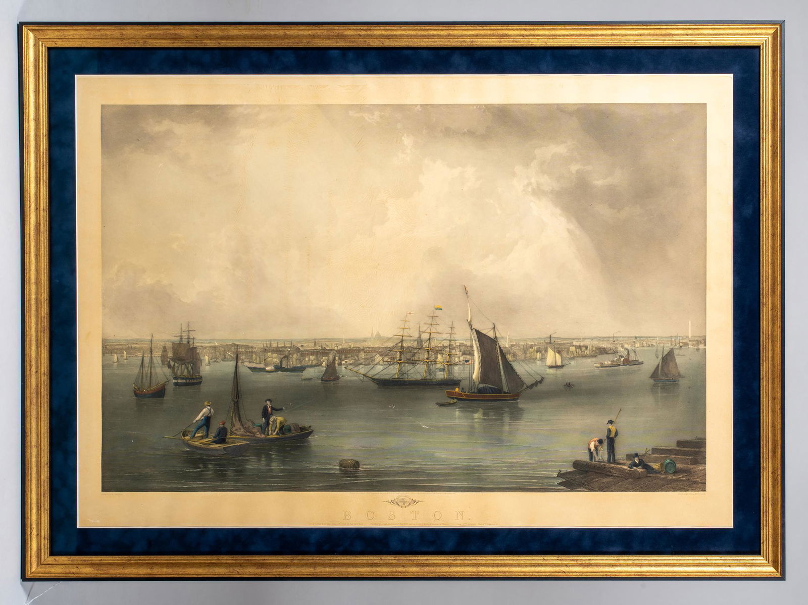 C1852 Print of Boston Harbor, After John W. Hill (1 of 8)