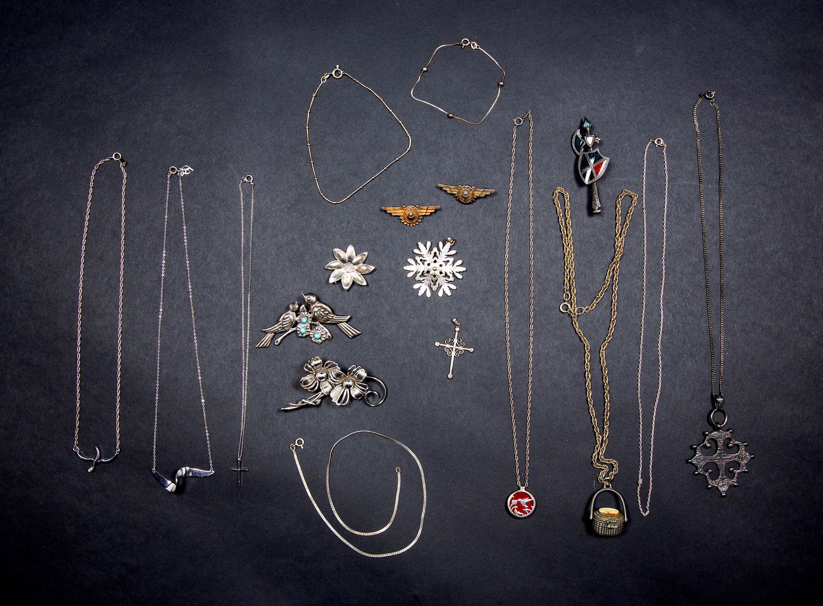 Lot of Sterling and Silver Tone Jewelry (1 of 7)