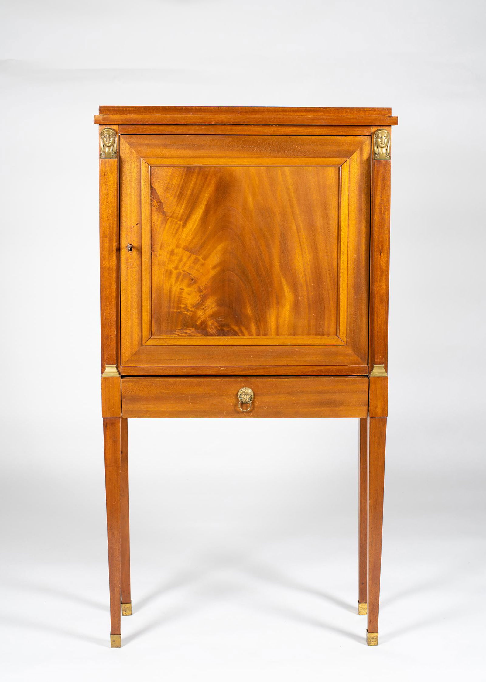 E20thC Mahogany Biedermeier Style Cabinet on Tall Legs (1 of 7)