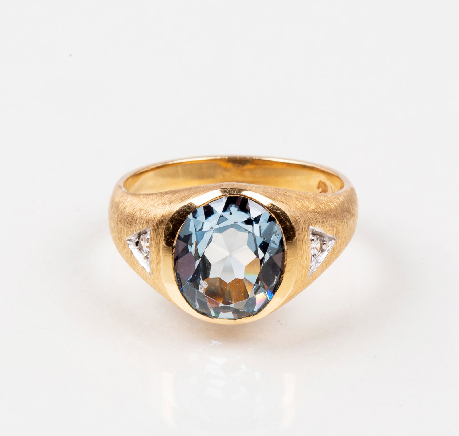 Large Gypsy Set Aquamarine Ring (1 of 6)