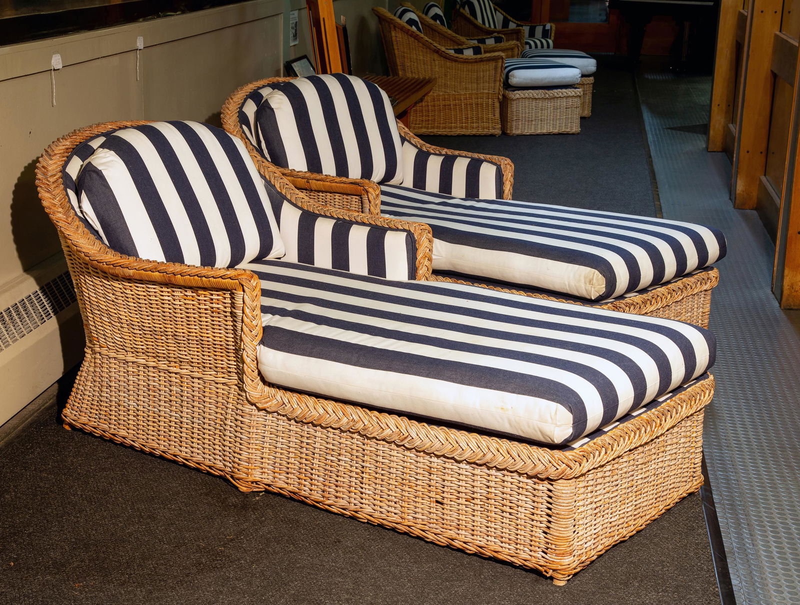 "Walters Wicker INC" New York Two Chaise Lounges with (1 of 5)
