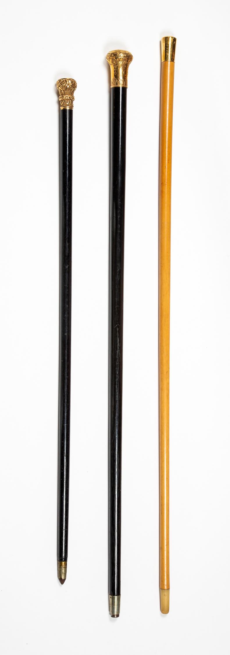 Three Gold Plated Topped Canes (1 of 7)