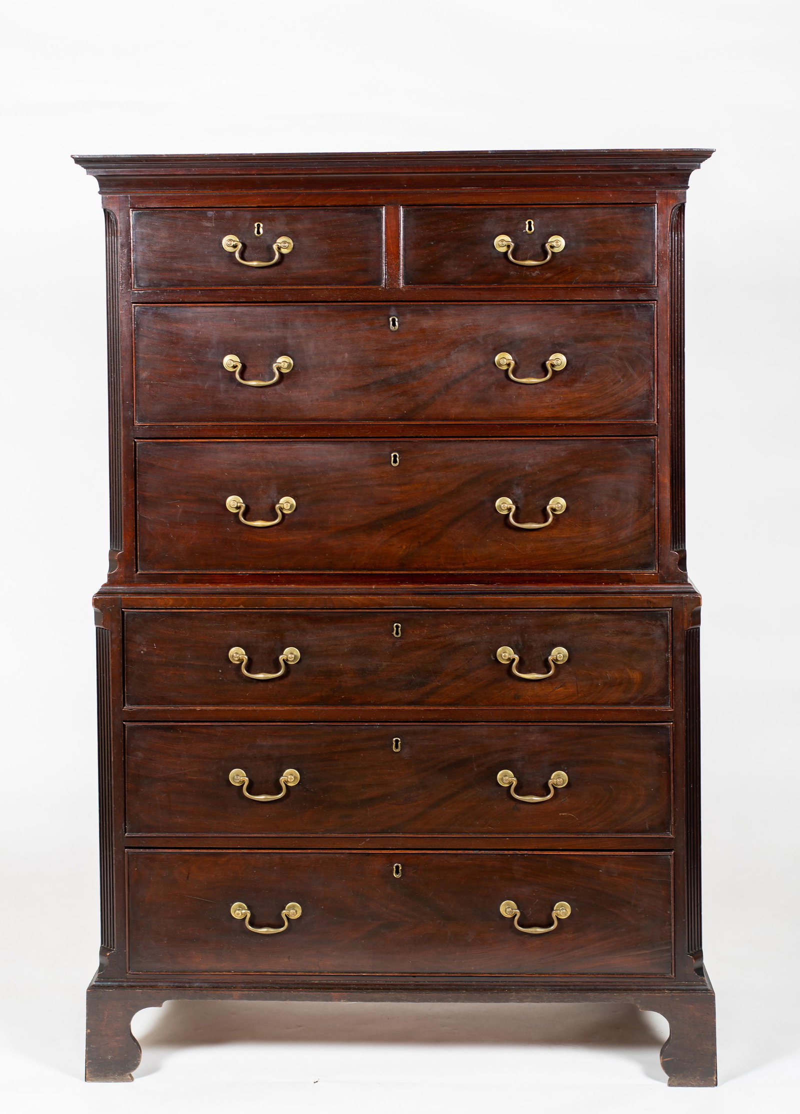 English Chippendale Mahogany Chest on Chest (1 of 9)