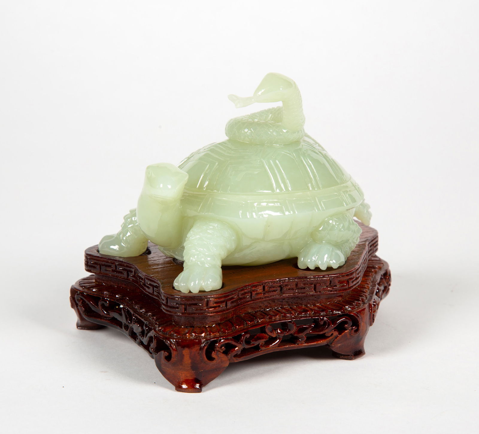 20thC Chinese Pale Green Clear Turtle Form Jade Carving (1 of 8)