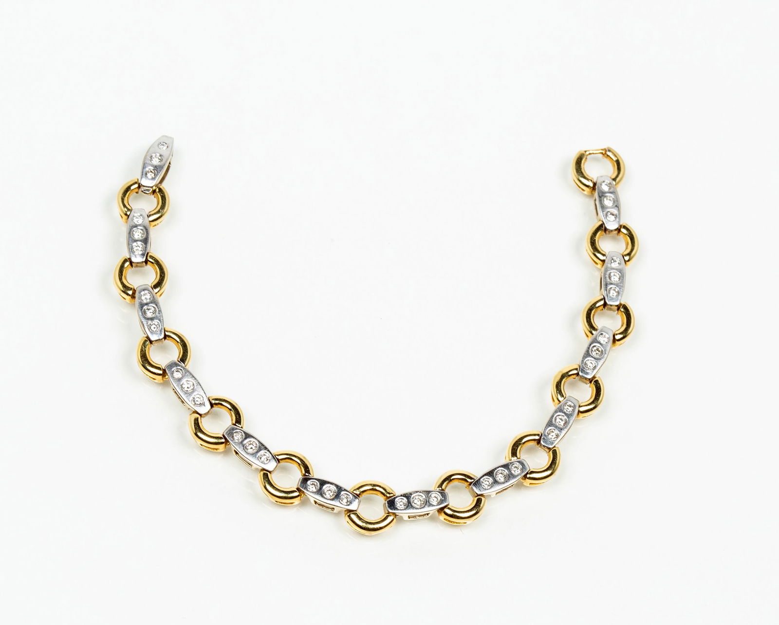 Two Tone 14K and Diamond Bracelet (1 of 6)