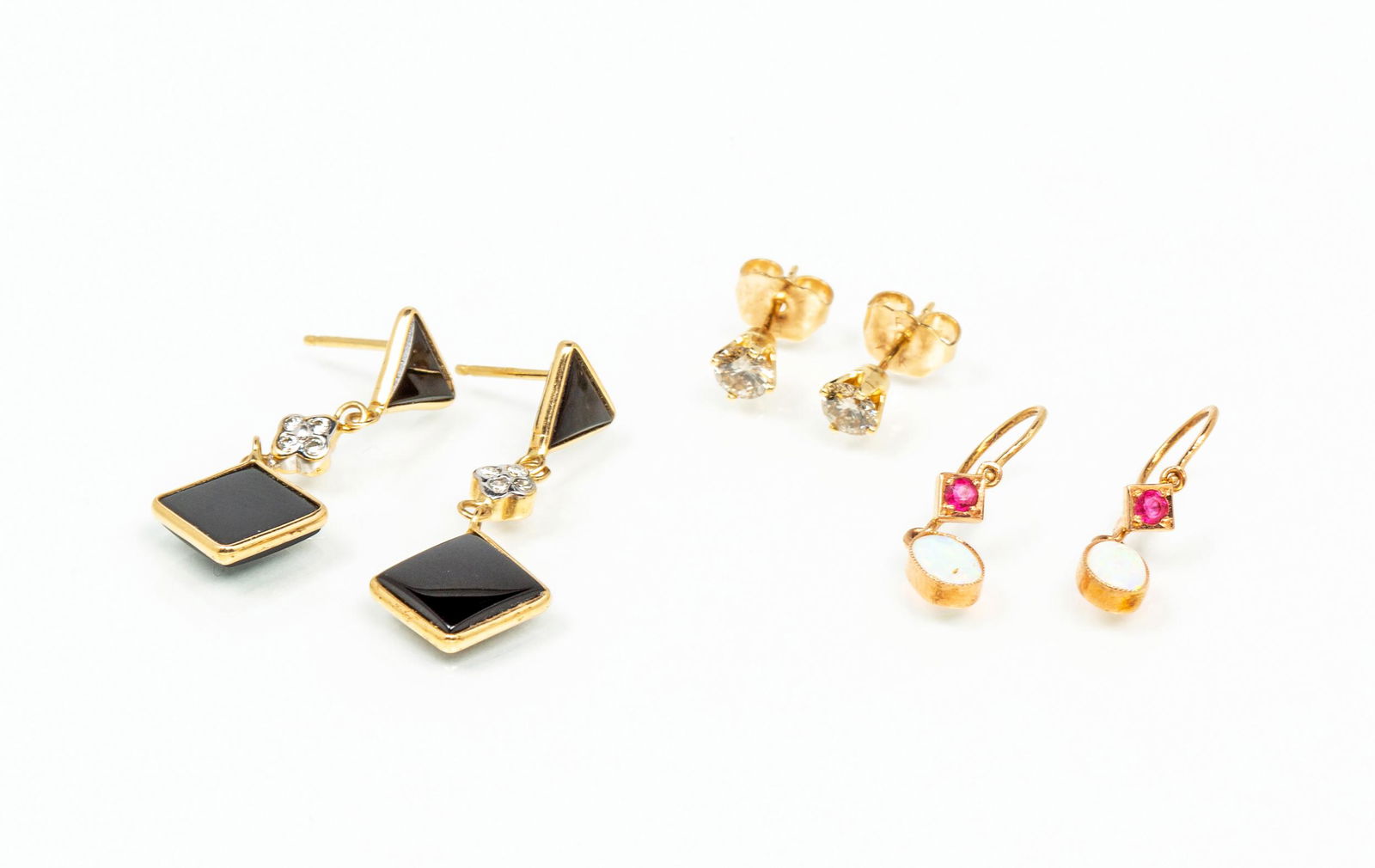 Lot of 14K Diamond and Gemstone Earrings (1 of 3)