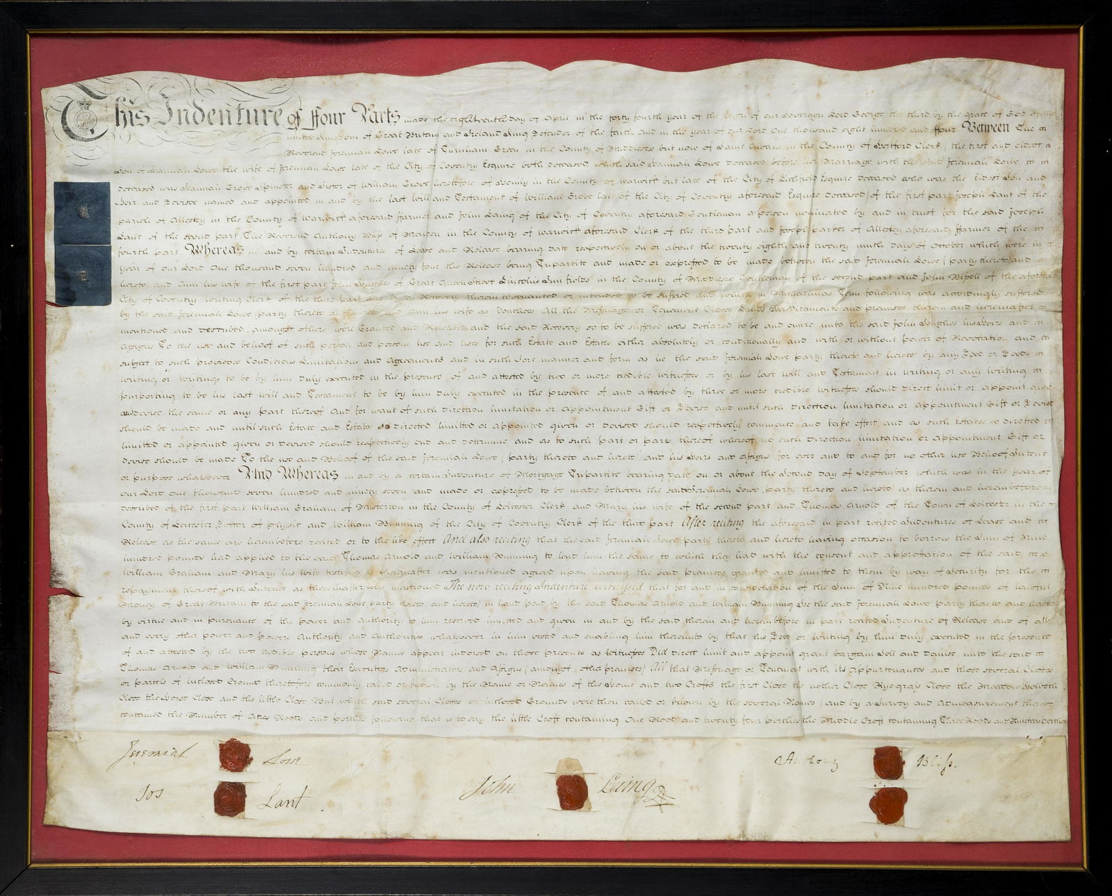 English Land Indenture--1804 (1 of 8)