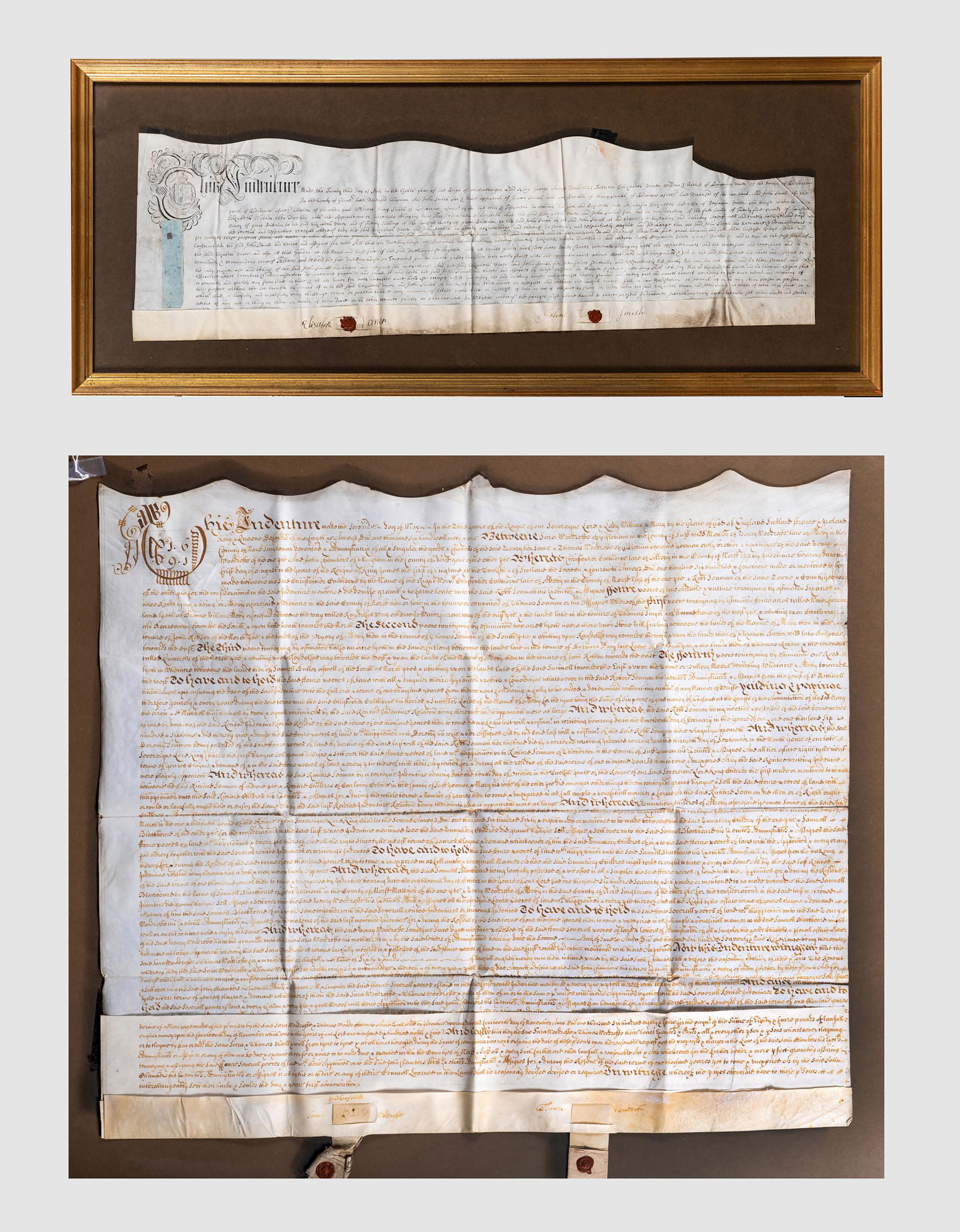 Two Early 18thC English Indentures (1 of 3)