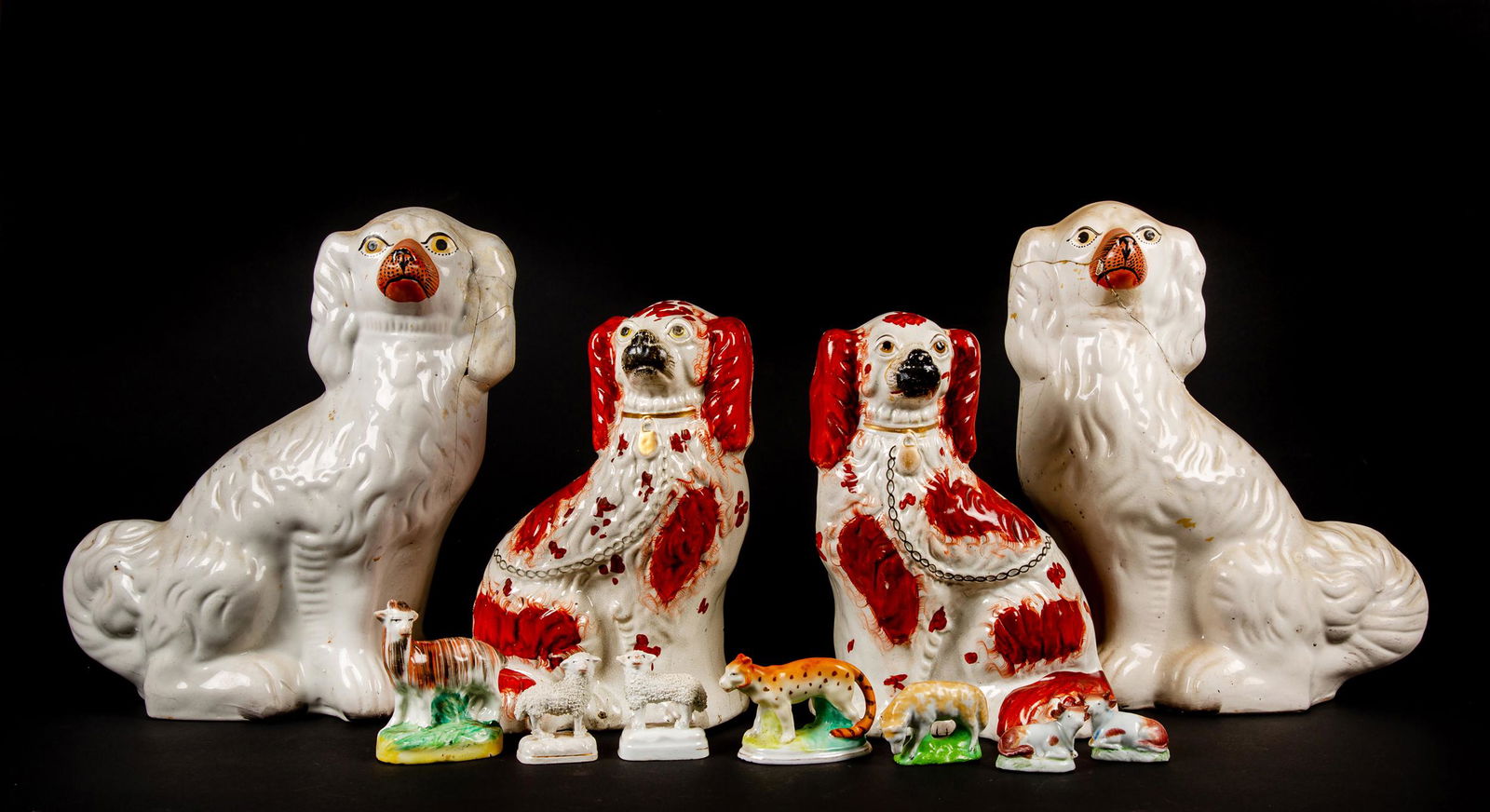 A Pair of Staffordshire King Charles Dogs (1 of 7)