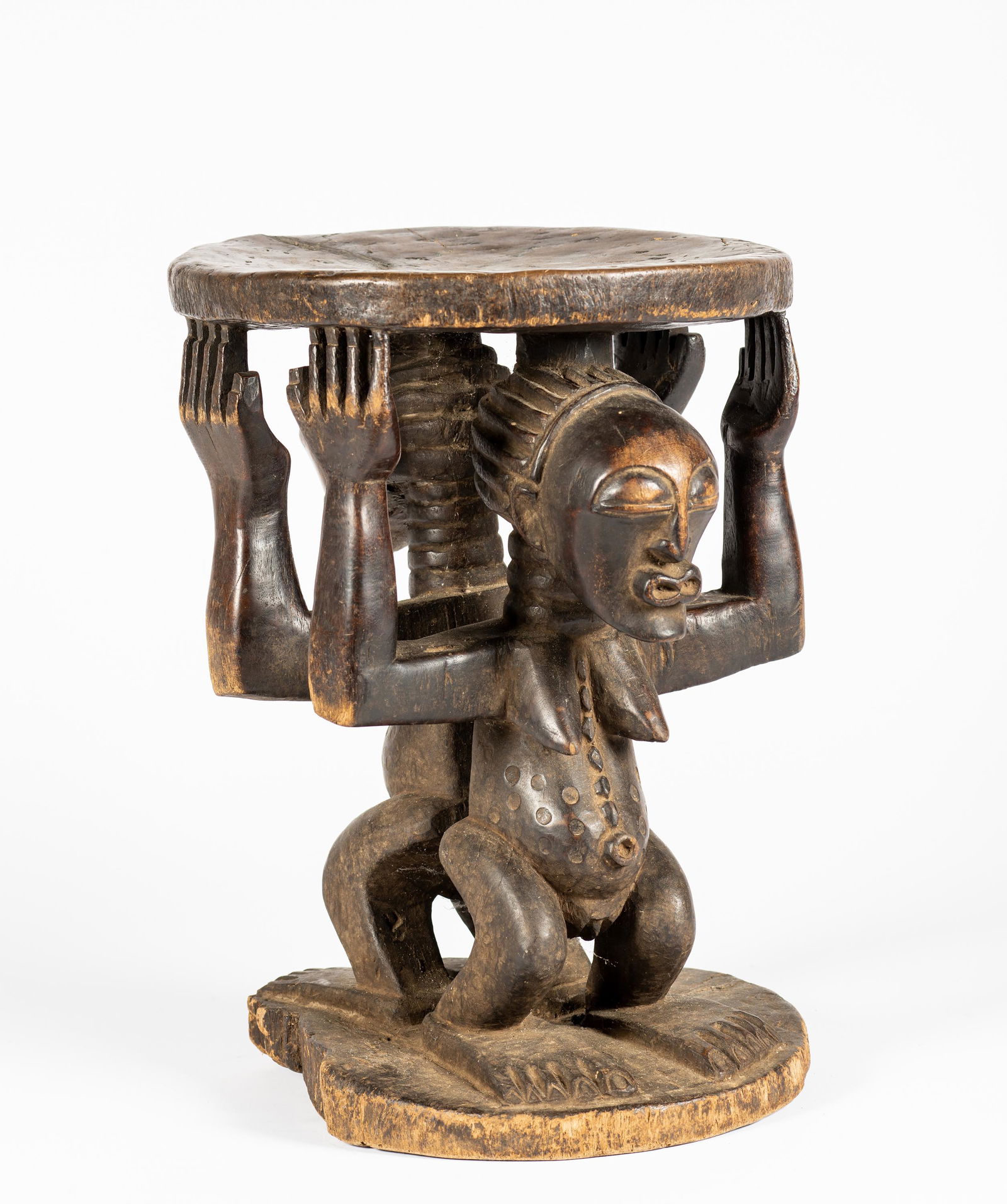 A Luba/Songye Double Figural Stool, DRC (1 of 10)