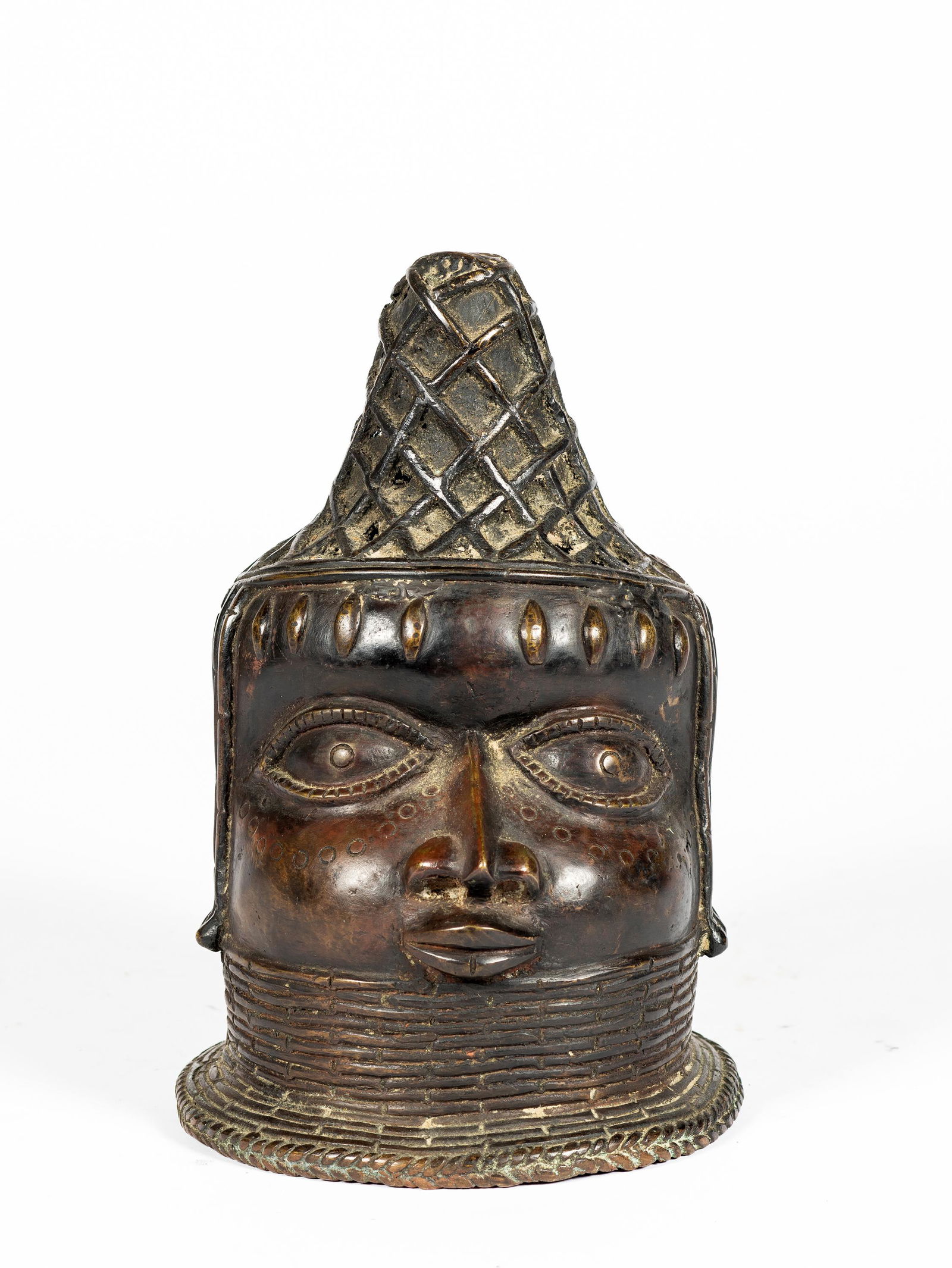 A Benin Style Bronze Head of an Oba, Edo Peoples (1 of 5)