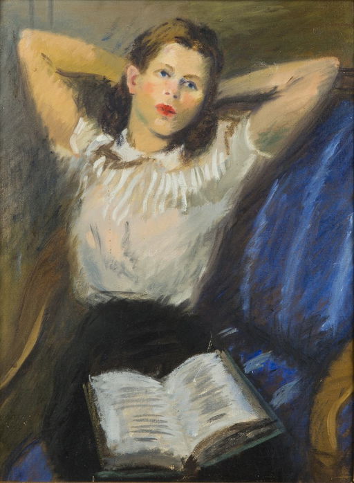 Isaac Soyer Painting Of A Young Girl With A Book Mar 29 2014