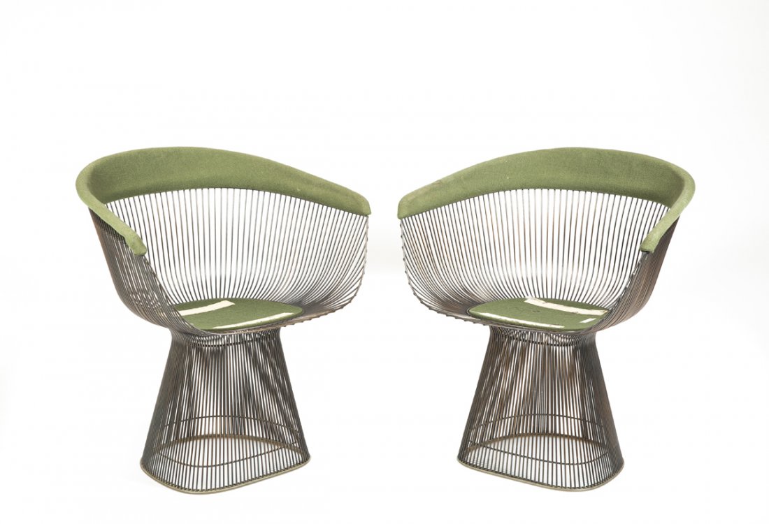 Pair of "Warren Platner" Wire Armchairs (1 of 10)