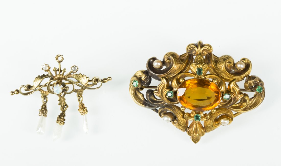 Two Yellow Gold Victorian Pins (1 of 8)