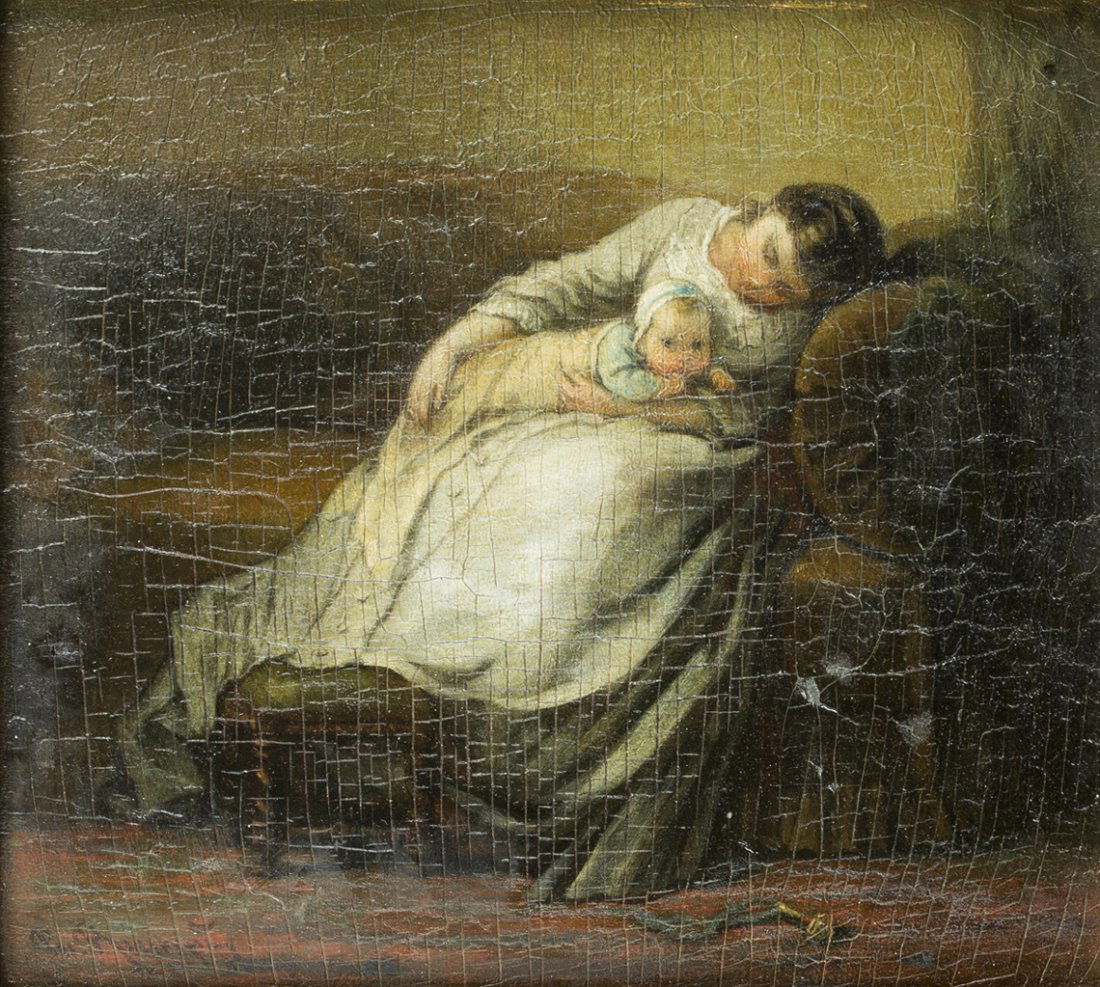 Continental 19thC Children Painting, Oil on board (1 of 8)